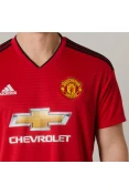 CAMISA ADIDAS MANCHESTER UNITED OFICIAL 1 2018/19 SEM NÚMERO - Vermelho/preto
