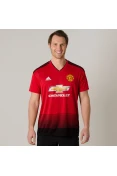CAMISA ADIDAS MANCHESTER UNITED OFICIAL 1 2018/19 SEM NÚMERO - Vermelho/preto