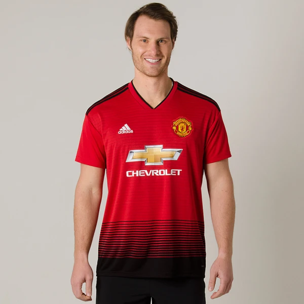 CAMISA ADIDAS MANCHESTER UNITED OFICIAL 1 2018/19 SEM NÚMERO - Vermelho/preto