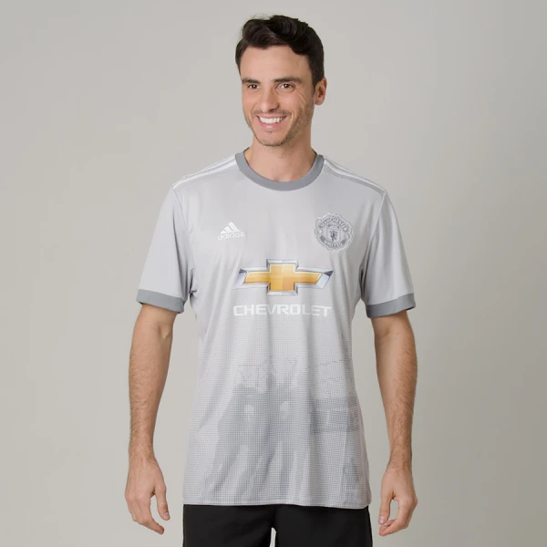 CAMISA ADIDAS MANCHESTER UNITED OFICIAL 3 2017/18 SEM NÚMERO - Cinza/branco