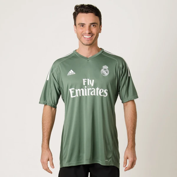 CAMISA ADIDAS REAL MADRID GOLEIRO OFICIAL 2017/18 - Verde/branco