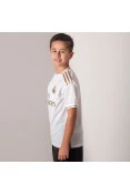 CAMISA ADIDAS REAL MADRID OFICIAL 1 2019/20 SEM NÚMERO INFANTIL - Branco/dourado