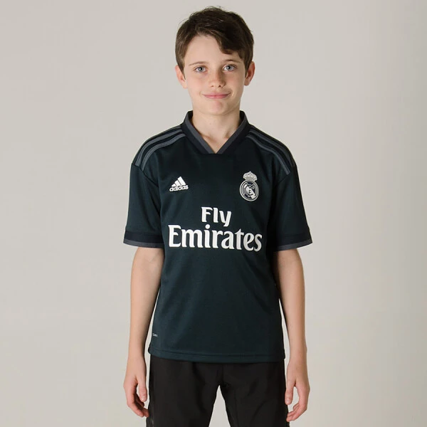 CAMISA ADIDAS REAL MADRID OFICIAL 2 2018/19 SEM NÚMERO INFANTIL - Chumbo