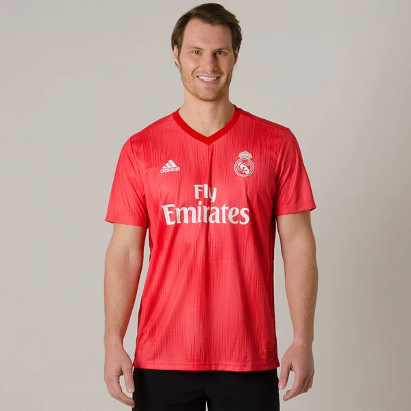 CAMISA ADIDAS REAL MADRID OFICIAL 3 2018/19 SEM NÚMERO - Vermelho