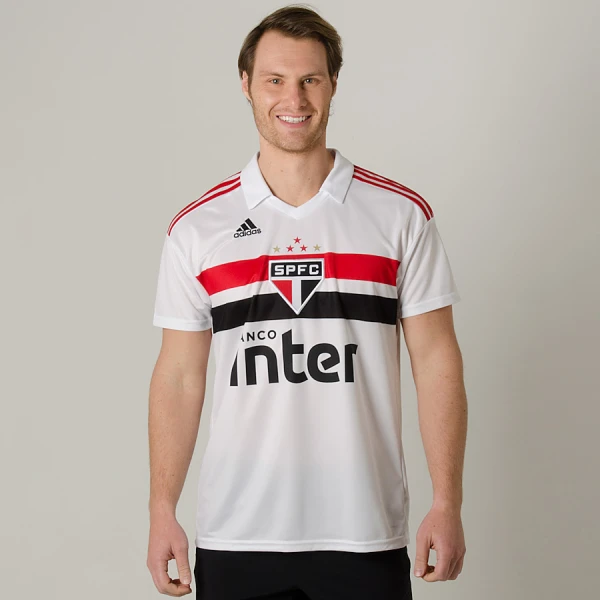 CAMISA ADIDAS SÃO PAULO OFICIAL 1 2018 SEM NÚMERO - Branco