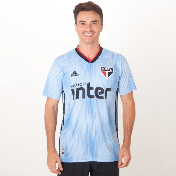 CAMISA ADIDAS SÃO PAULO OFICIAL 3 2019/20 SEM NÚMERO - Azul/preto