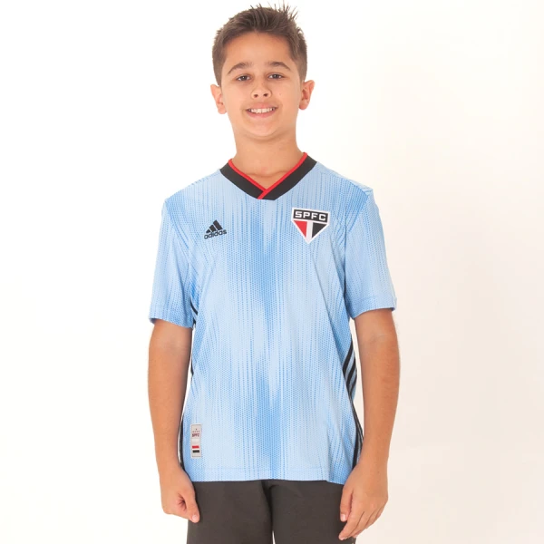 CAMISA ADIDAS SÃO PAULO OFICIAL 3 2019 SEM NÚMERO INFANTIL - Azul/preto