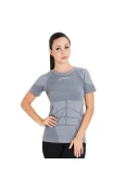 CAMISA ASICS COMPRESSÃO SEAMLESS SS FEMININA - Cinza CAMISA ASICS COMPRESSÃO SEAMLESS SS FEMININA - Cinza