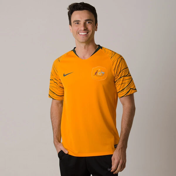 CAMISA NIKE AUSTRÁLIA OFICIAL 1 2018 SEM NÚMERO - Amarelo/verde