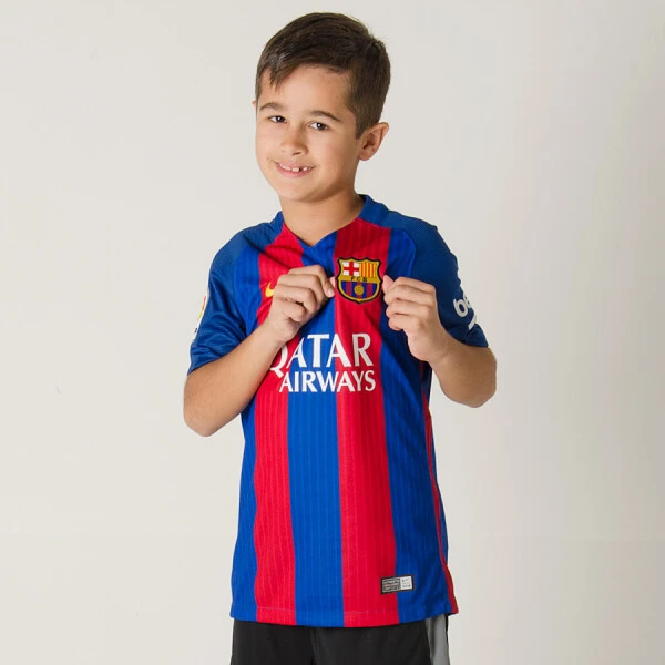 CAMISA NIKE BARCELONA OFICIAL 1 2016/17 SEM NÚMERO INFANTIL - Azul/vermelho