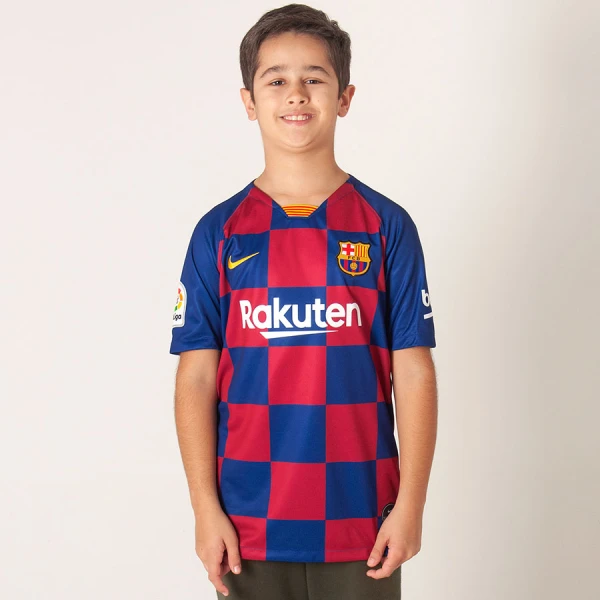 CAMISA NIKE BARCELONA OFICIAL 1 2019/20 SEM NÚMERO INFANTIL - Marinho/bordo