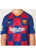 CAMISA NIKE BARCELONA OFICIAL 1 2019/20 SEM NÚMERO INFANTIL - Marinho/bordo