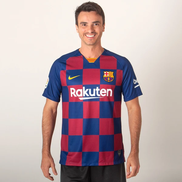 CAMISA NIKE BARCELONA OFICIAL 1 2019/20 SEM NÚMERO - Marinho/bordo