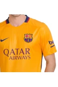 CAMISA NIKE BARCELONA OFICIAL 2 2015/16 SEM NÚMERO - Amarelo/marinho CAMISA NIKE BARCELONA OFICIAL 2 2015/16 SEM NÚMERO - Amarelo/marinho