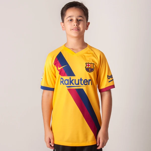 CAMISA NIKE BARCELONA OFICIAL 2 2019/20 SEM NÚMERO INFANTIL - Amarelo