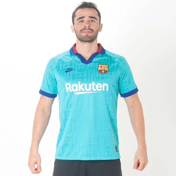 CAMISA NIKE BARCELONA OFICIAL 3 2019/20 SEM NÚMERO - Verde/marinho
