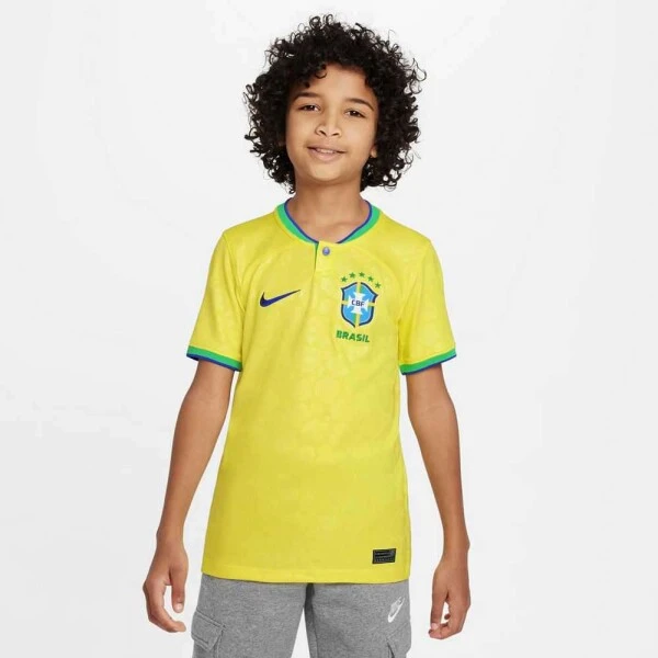 CAMISA NIKE BRASIL I 2022/23 TORCEDOR PRO INFANTIL - Amarelo