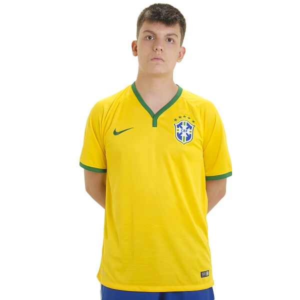 CAMISA NIKE BRASIL OFICIAL 1 2014 TORCEDOR SEM NÚMERO - Amarelo