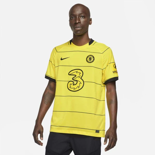 CAMISA NIKE CHELSEA OFICIAL II 2021/22 TORCEDOR PRO MASCULINA - Amarelo/preto