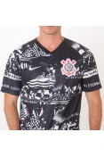 CAMISA NIKE CORINTHIANS OFICIAL 3 2019 INVASÕES TORCEDOR PRO SEM NÚMERO - Preto/branco