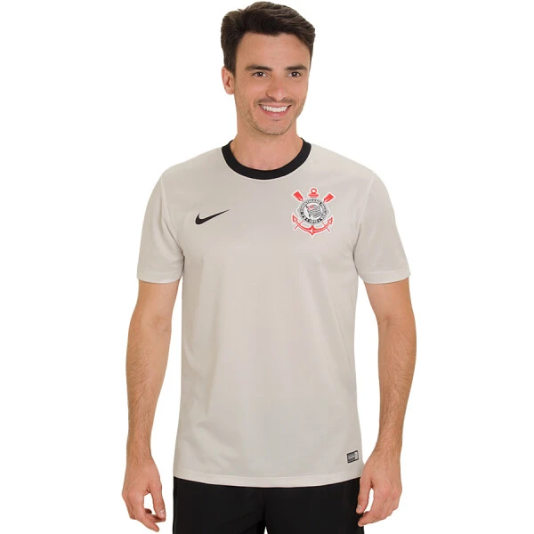 CAMISA NIKE CORINTHIANS SUPPORTERS MASCULINA - Branco/preto