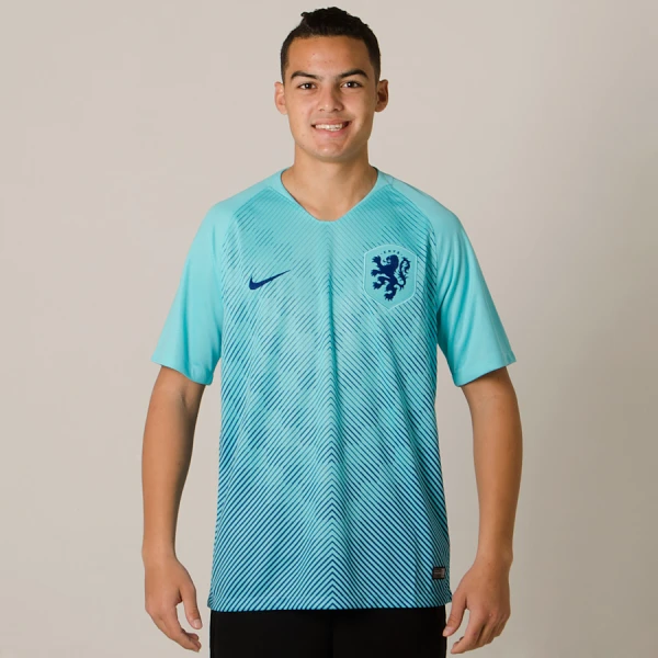 CAMISA NIKE HOLANDA OFICIAL 2 2018 SEM NÚMERO - Azul celeste