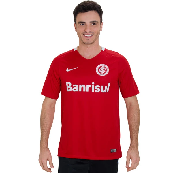 CAMISA NIKE INTERNACIONAL OFICIAL 1 2016/17 SEM NÚMERO - Vermelho/branco