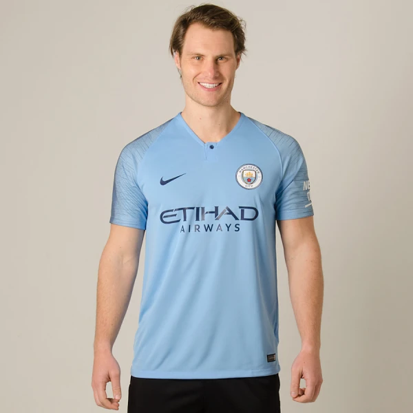 CAMISA NIKE MANCHESTER CITY OFICIAL 1 2018/19 SEM NÚMERO - Azul celeste