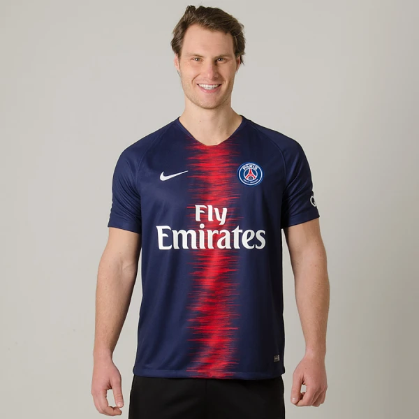 CAMISA NIKE PARIS SAINT GERMAIN OFICIAL 1 2018/19 SEM NÚMERO - Marinho/vermelho