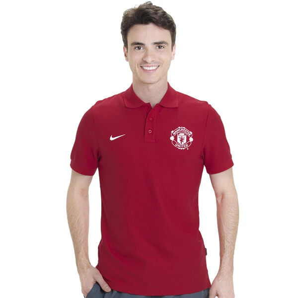 CAMISA NIKE POLO MANCHESTER UNITED CORE MASCULINA - Vermelho/branco