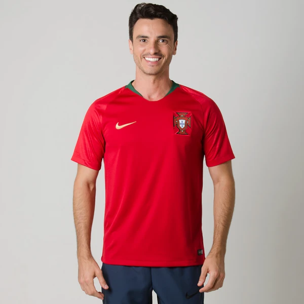 CAMISA NIKE PORTUGAL OFICIAL 1 2018 SEM NÚMERO - Vermelho
