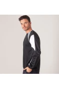 CAMISA POKER GOLEIRO ROMA MANGA LONGA MASCULINA - Preto/grafite CAMISA POKER GOLEIRO ROMA MANGA LONGA MASCULINA - Preto/grafite
