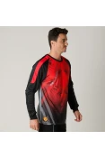 CAMISA POKER GOLEIRO SUBLIMAX BANK MANGA LONGA MASCULINA - Vermelho/preto CAMISA POKER GOLEIRO SUBLIMAX BANK MANGA LONGA MASCULINA - Vermelho/preto