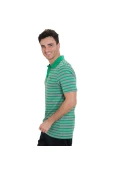 CAMISA PUMA ESS STRIPED JERSEY POLO MASCULINA - Verde/cinza CAMISA PUMA ESS STRIPED JERSEY POLO MASCULINA - Verde/cinza