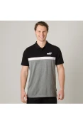 CAMISA PUMA POLO ESSENTIALS STRIPE MASCULINA - Preto/cinza CAMISA PUMA POLO ESSENTIALS STRIPE MASCULINA - Preto/cinza