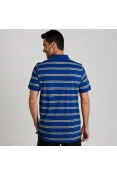 CAMISA PUMA POLO FUN STRIPE JERSEY MASCULINA - Azul/cinza CAMISA PUMA POLO FUN STRIPE JERSEY MASCULINA - Azul/cinza