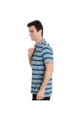 CAMISA PUMA POLO FUN STRIPE JERSEY MASCULINA - Cinza/marinho