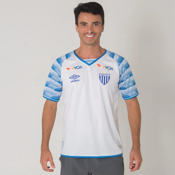 CAMISA UMBRO AVAÍ OFICIAL 2 2017 SEM NÚMERO - Branco/azul