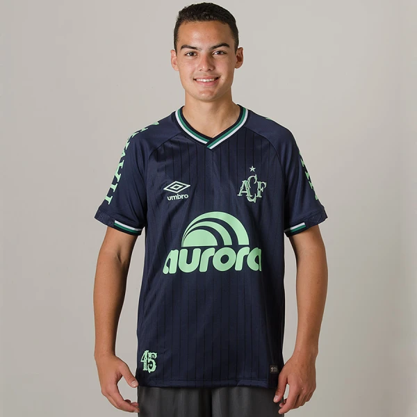 CAMISA UMBRO CHAPECOENSE OFICIAL 3 2018 SEM NÚMERO - Marinho/verde