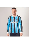 CAMISA UMBRO GRÊMIO OFICIAL 1 2019 MANGA LONGA SEM NÚMERO - Azul/preto