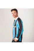 CAMISA UMBRO GRÊMIO OFICIAL 1 2019 MANGA LONGA SEM NÚMERO - Azul/preto