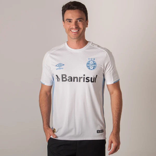 CAMISA UMBRO GRÊMIO OFICIAL 2 2019 SEM NÚMERO - Branco/azul