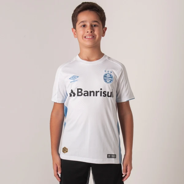 CAMISA UMBRO GRÊMIO OFICIAL 2 2019 SEM NÚMERO INFANTIL - Branco/azul