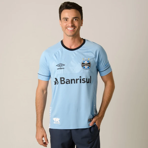 CAMISA UMBRO GRÊMIO OFICIAL CHARRUA 2018 SEM NÚMERO - Azul celeste/preto