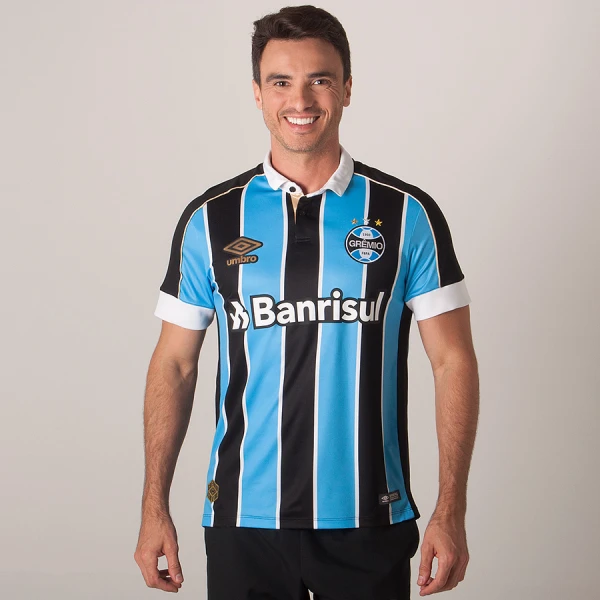 CAMISA UMBRO GRÊMIO OFICIAL I 2019 SEM NÚMERO - Azul/preto