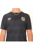 CAMISA UMBRO SANTOS OFICIAL 3 2019 SEM NÚMERO INFANTIL - Preto/prata