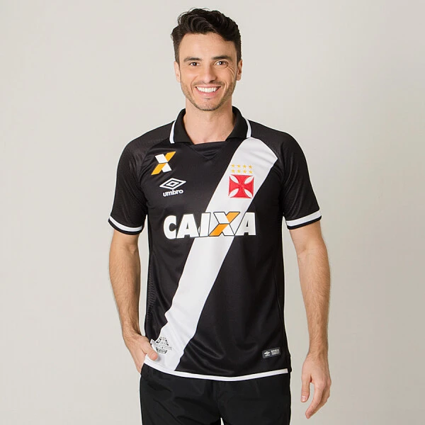 CAMISA UMBRO VASCO OFICIAL 1 2017 SEM NÚMERO - Preto/branco