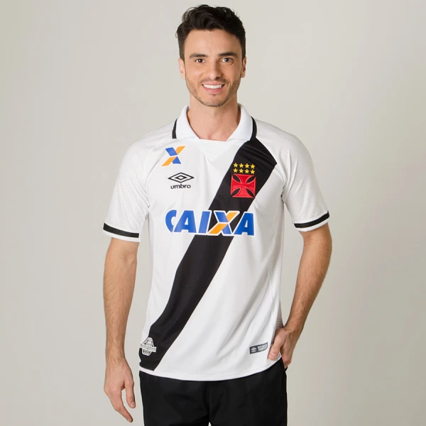 CAMISA UMBRO VASCO OFICIAL 2 2017 SEM NÚMERO - Branco/preto
