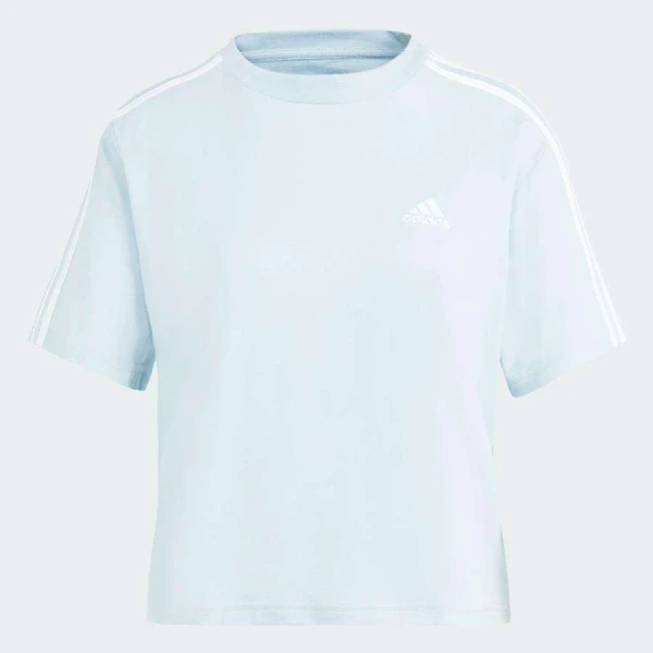 CAMISETA ADIDAS 3 STRIPES CROPPED FEMININA - Azul celeste