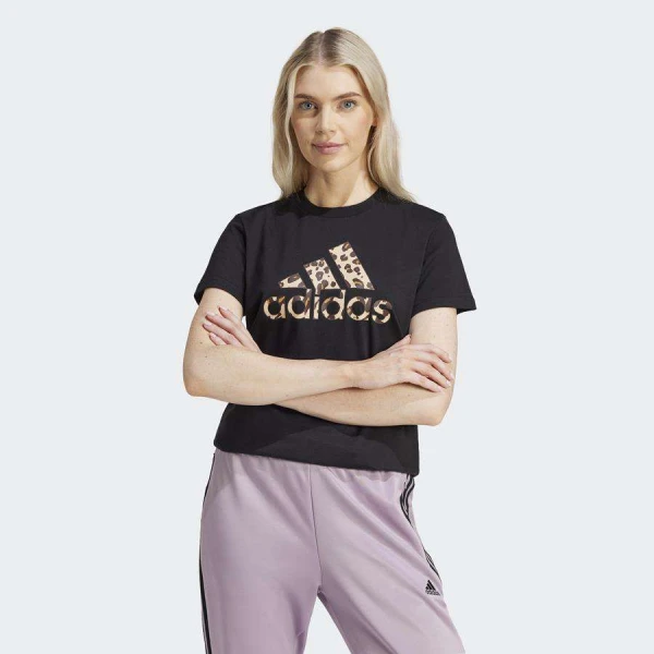 CAMISETA ADIDAS ANIMAL PRINT FEMININA - Preto/marrom